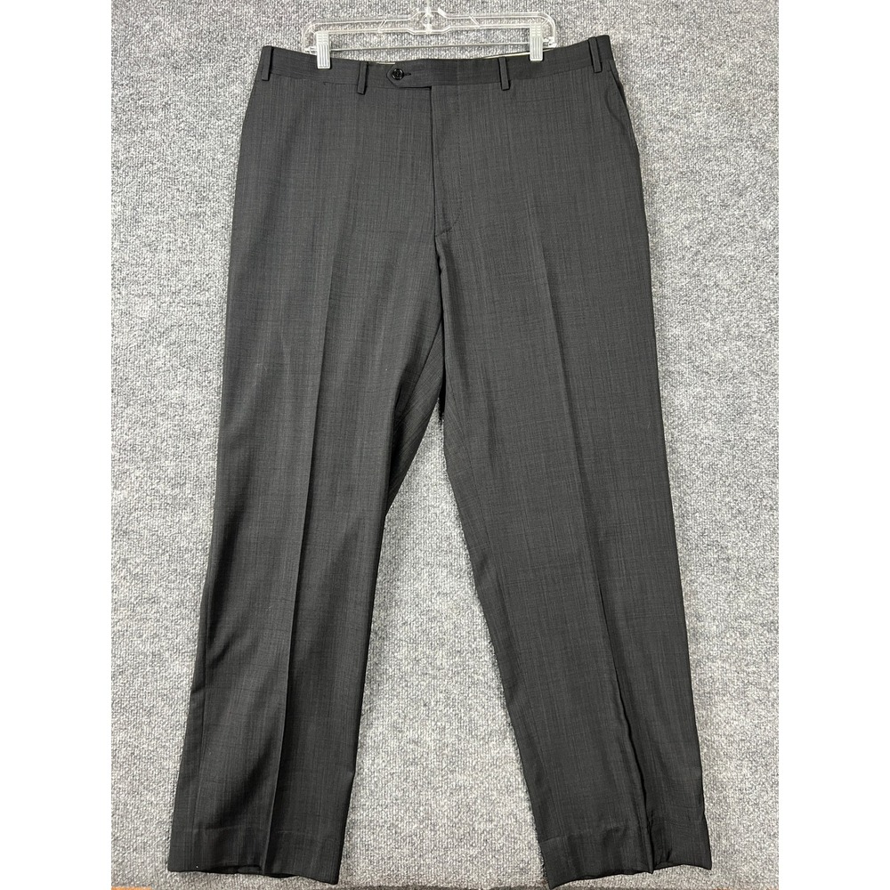 Canali Mens Dress Pants Sz 38 Travel Charcoal‎ Gray 100% Wool Classy Formal